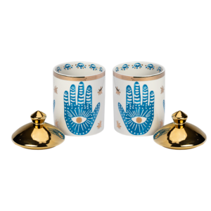 2 Canisters with Hamsa Hand styling