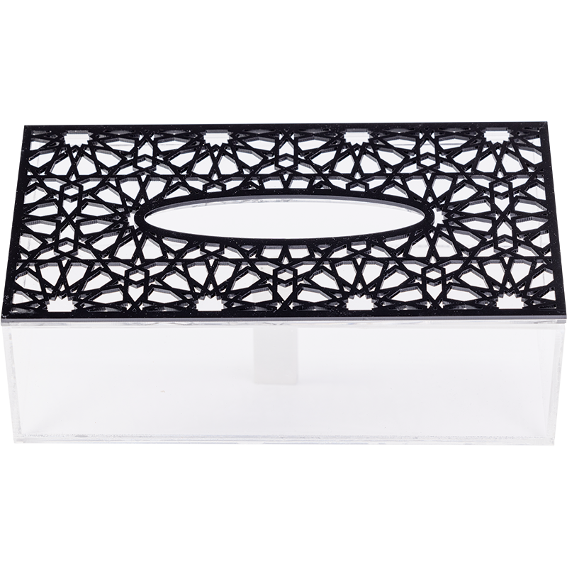 Black Arabesque Tissue Box