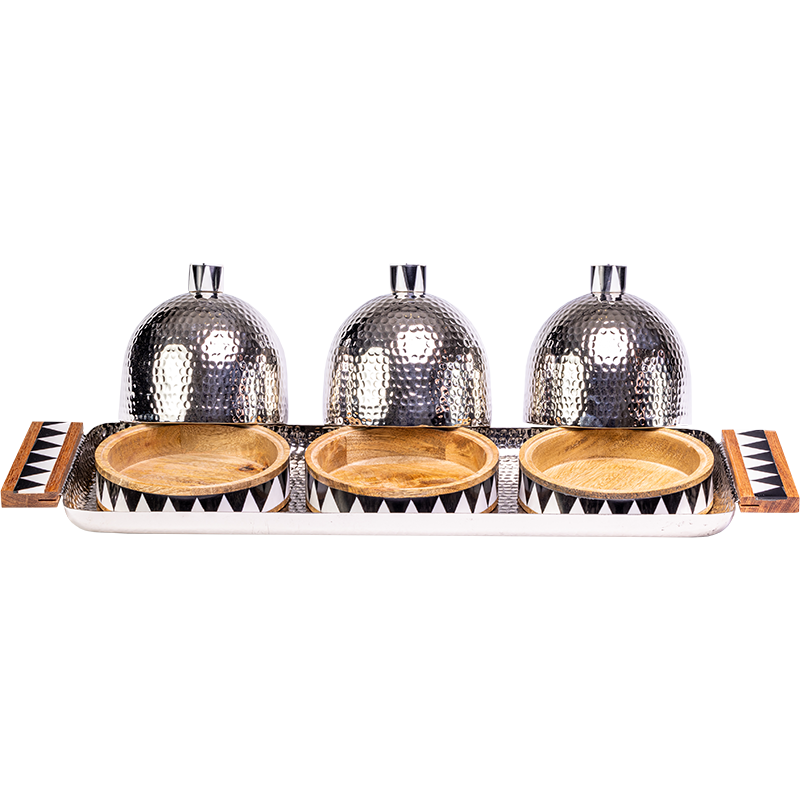 Long Tray with 3 Domes