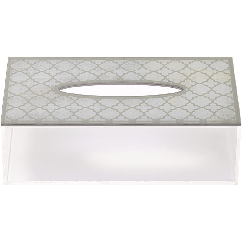 Acrylic glass gold design tissue box