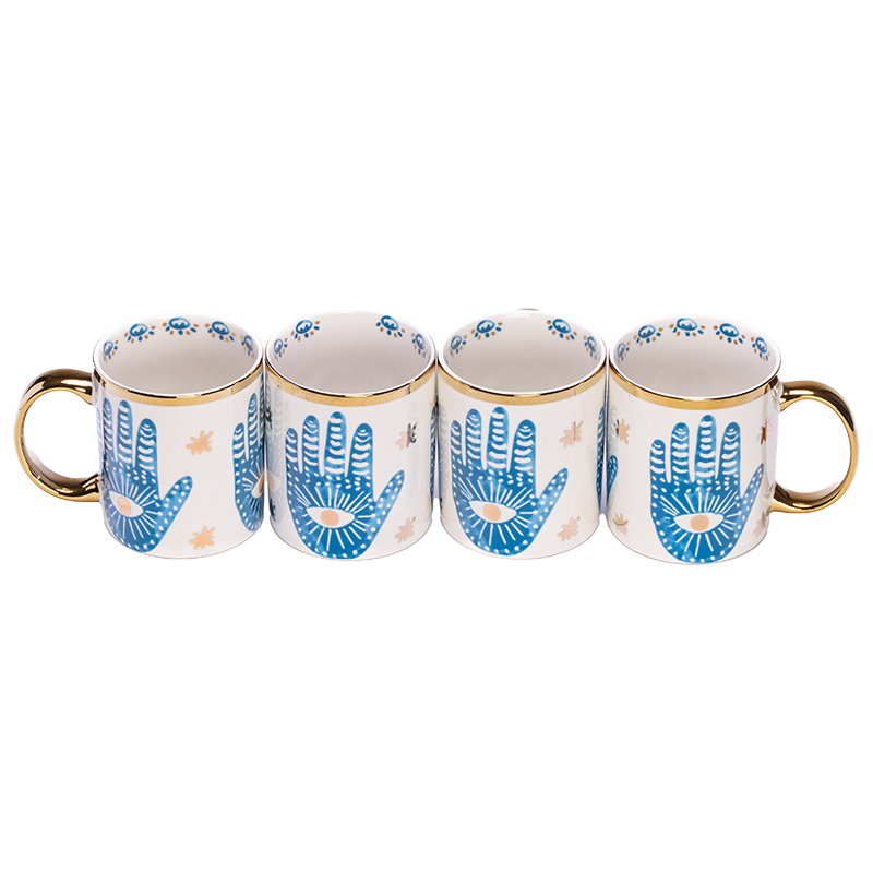 4 Hamsa Hand Mugs