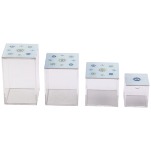 4 baby blue acrylic boxes